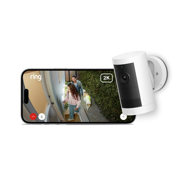Ring Outdoor Camera Plus (Battery) – 2K Video | Wireless Security | White | 2025