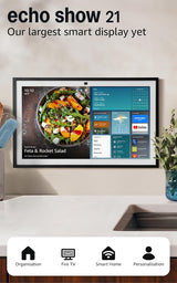 Amazon Echo Show 21 | 21.5” Full HD Smart Display | Built-in Fire TV | Alexa Voice Remote | White