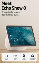 Amazon Echo Show 8 (2025) Smart Speaker with 8.7" Screen & Alexa Voice Recognition & Control, Glacier White