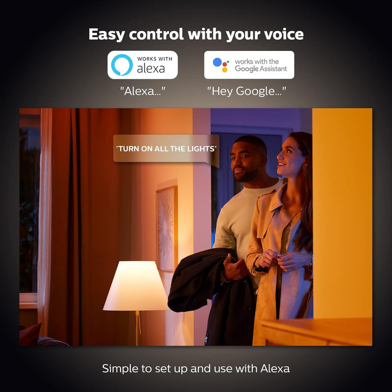 Philips Hue White & Colour Ambiance Starter Kit | 3x GU10 + Bridge + Smart Button | Smart LED Lighting 350 Lumen