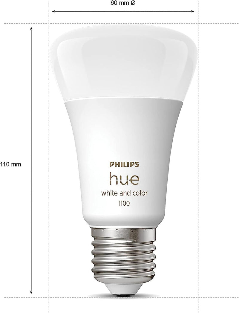 Philips Hue White & Colour Ambiance E27 Starter Kit | 2x Bulbs + Bridge + Dimmer