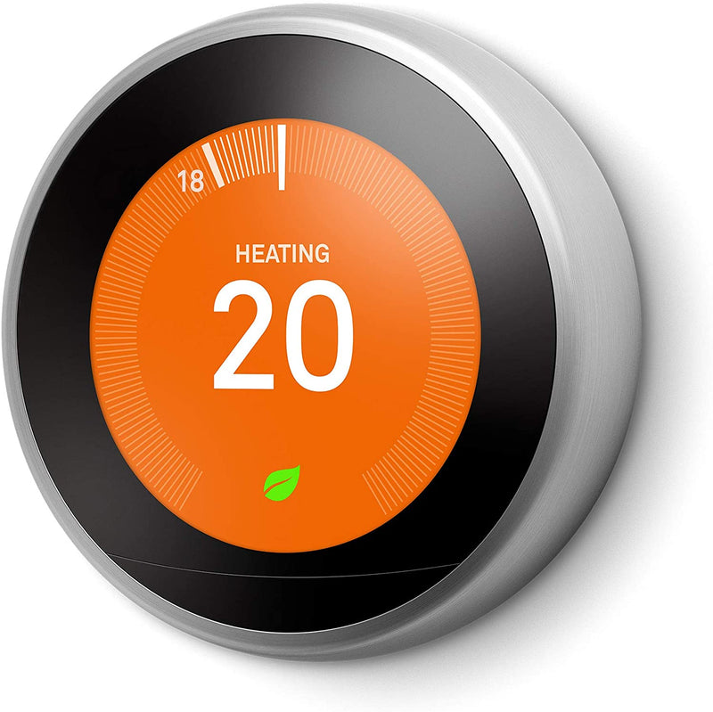 Google Nest Learning Thermostat | 3rd Generation | Smart Heating & Hot Water Controls | Stainless Steel