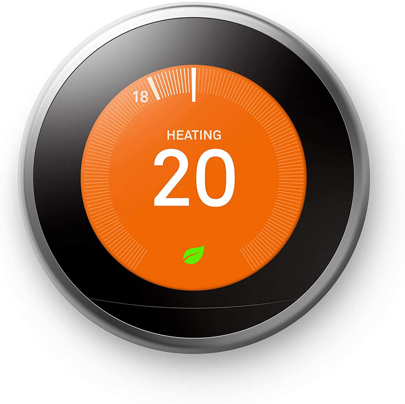 Google Nest Learning Thermostat | 3rd Generation | Smart Heating & Hot Water Controls | Stainless Steel