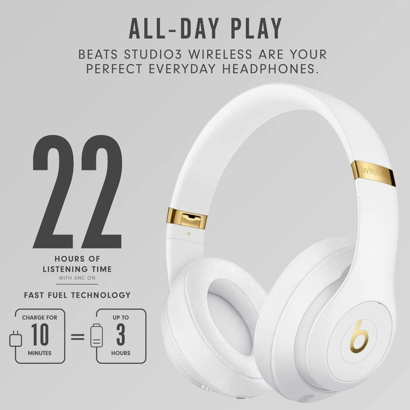 Genuine Beats by Dr. Dre Studio3 | Wireless Noise Cancelling Over-Ear Headphones | White