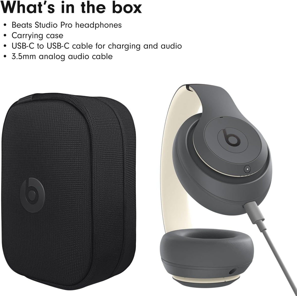 Beats Studio Pro | Wireless Over-Ear Noise Cancelling Headphones | Personalised Spatial Audio | USB-C Lossless Audio | 40-Hour Battery | Sand Grey
