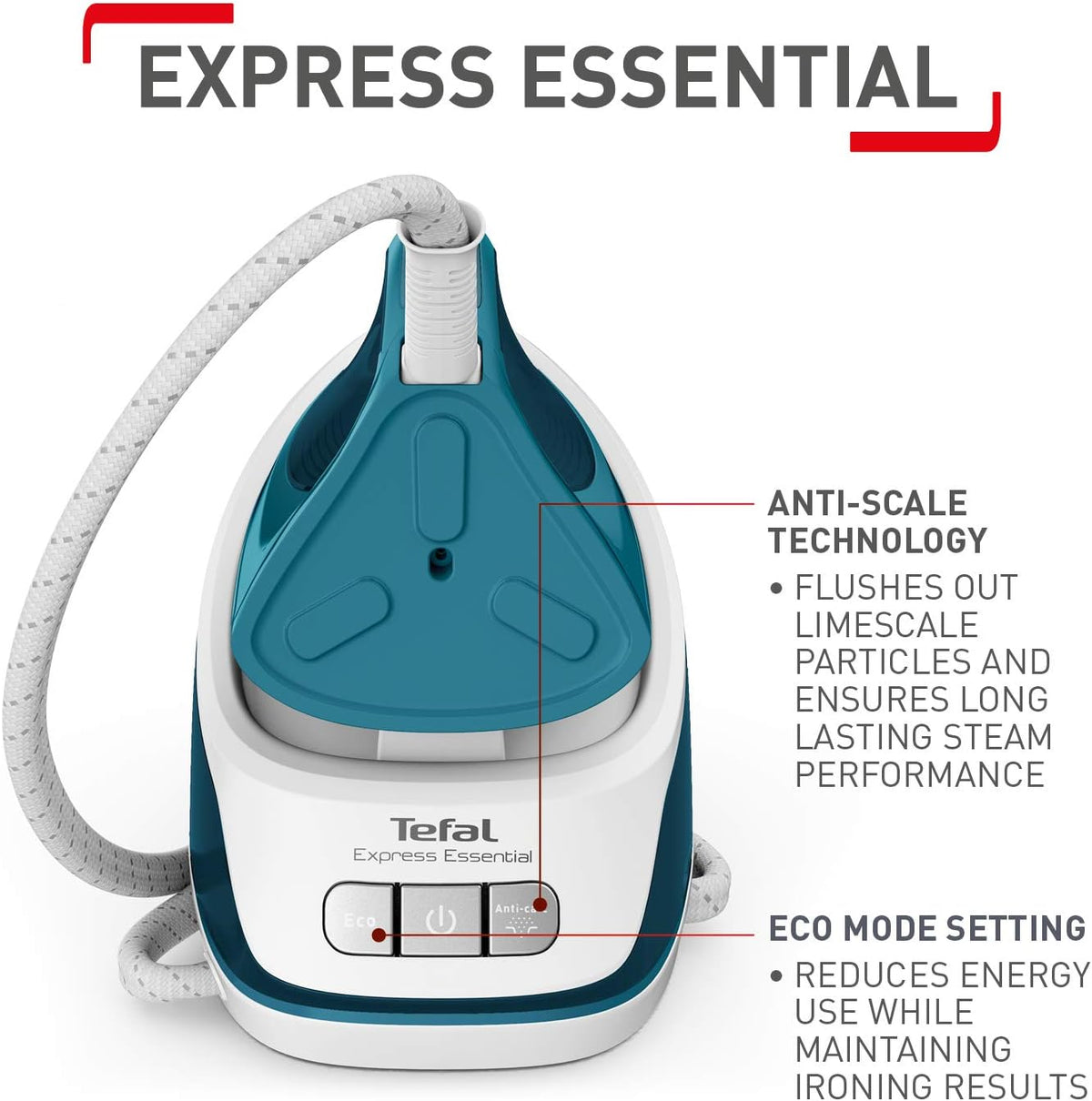 Tefal Express Essential SV6115 | Steam Generator Iron | 120g/min Steam | 5.2 Bar Pump