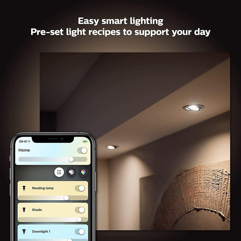 Philips Hue GU10 Bulb | White Ambiance Smart Bulb | Wireless Spotlight LED Bulb