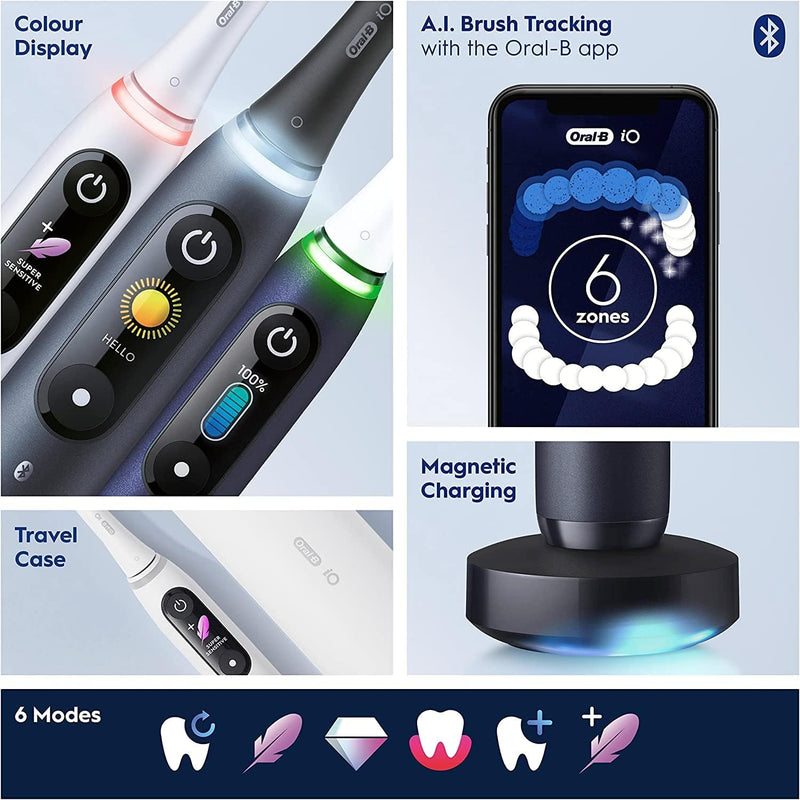 Oral-B iO8 Electric Toothbrush with Magnetic Technology - Black