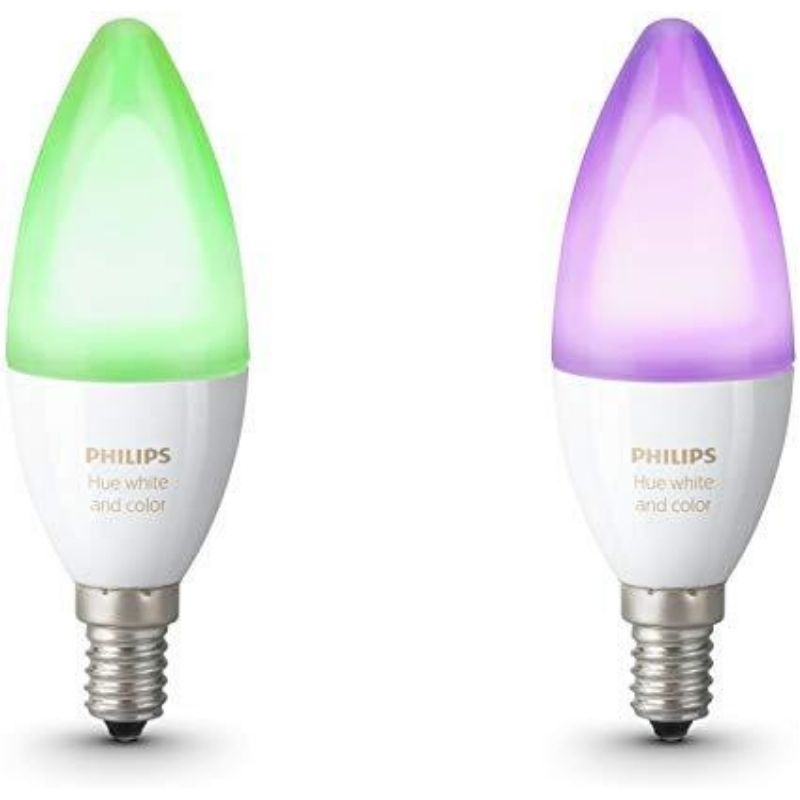 2x Philips Hue Richer Colours E14 Candle SES White Colour Wireless Bulb (Twin)