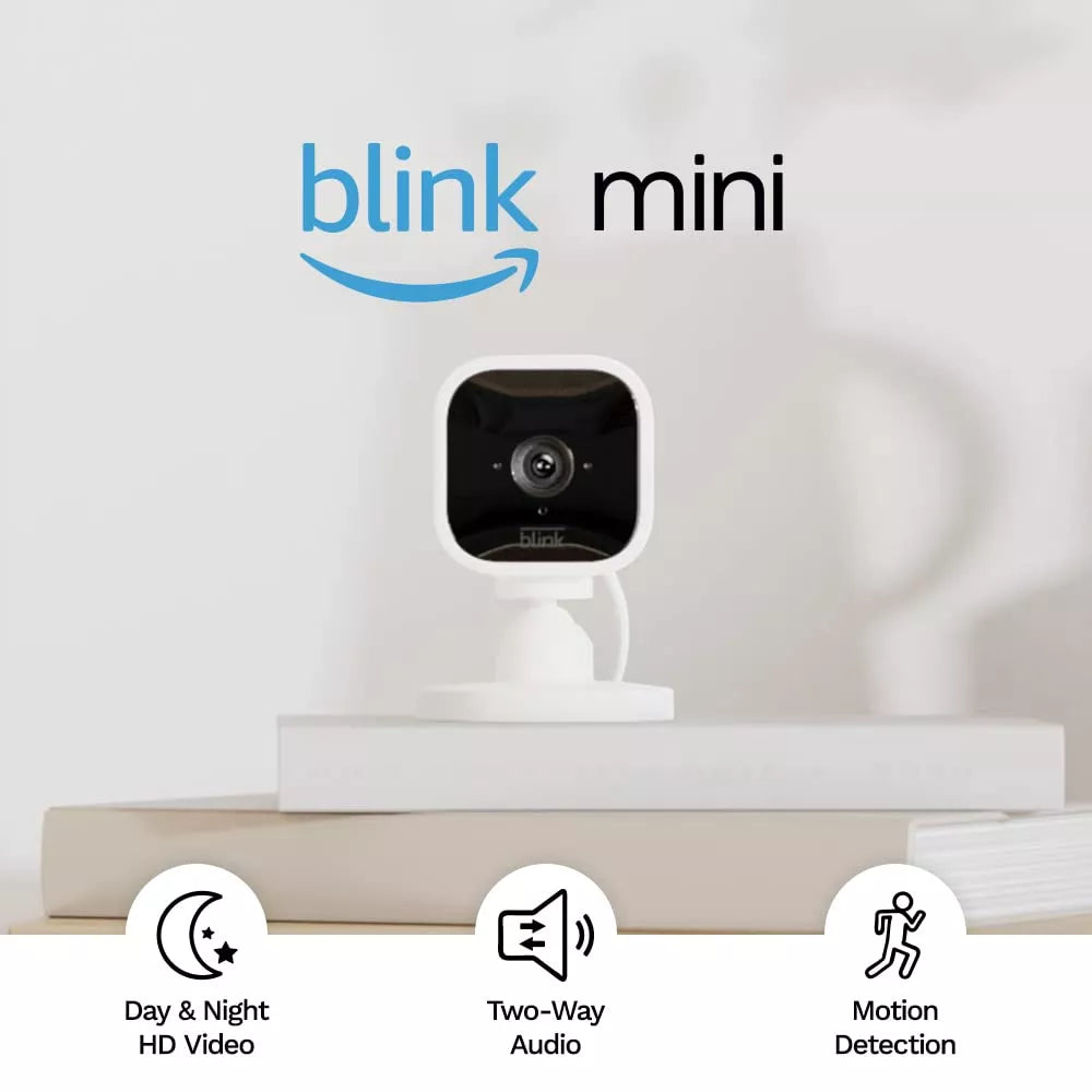 2x Blink Mini | Indoor Plug-in Smart Security Camera | 1080p | White