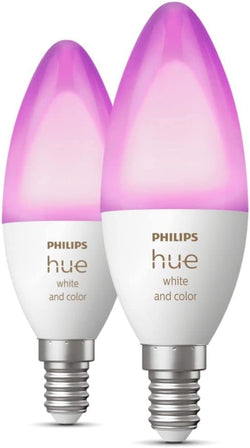 2x Philips Hue Richer Colours E14 Candle SES White & Colour Wireless Bulb  Zigbee Bluetooth (Twin)