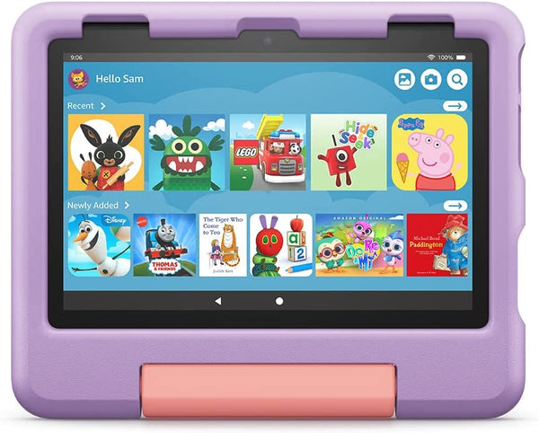 Amazon Fire HD 8 Kids Tablet | 8-inch HD display | Ages 3-7 | Kid-Proof Case | 32 GB | 2022 12th Gen | Purple