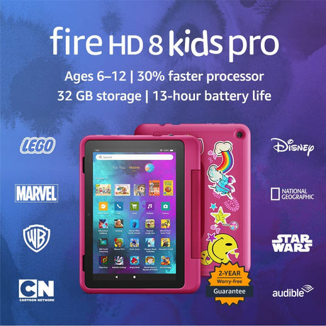 Fire 8 Kids Pro Tablet with Rainbow Universe Case