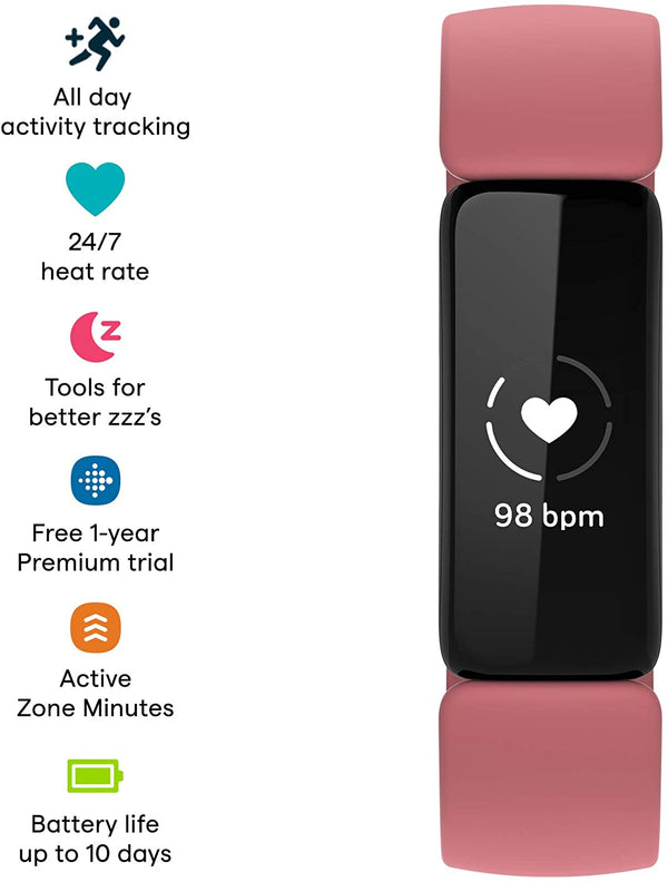 Fitbit Inspire 2 | Health & Fitness HR Watch Desert Rose