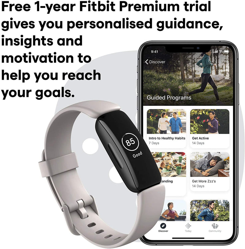 Fitbit Inspire 2 | Health & Fitness HR Watch Lunar White