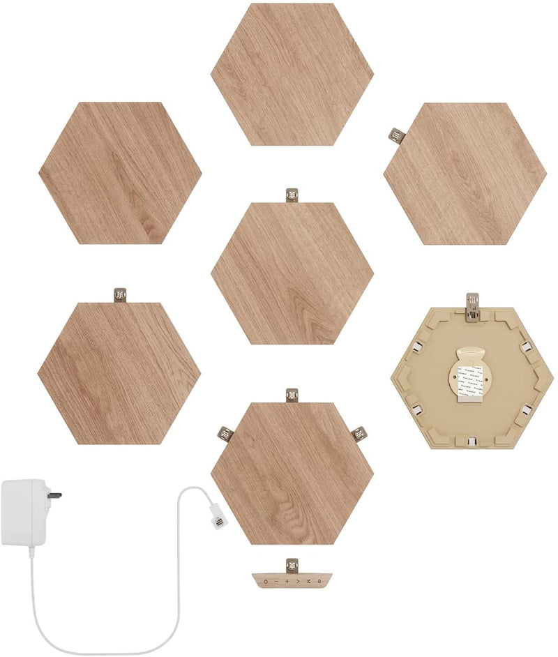 Nanoleaf Elements Wood Like Hexagons Starter Kit - 7 Panels
