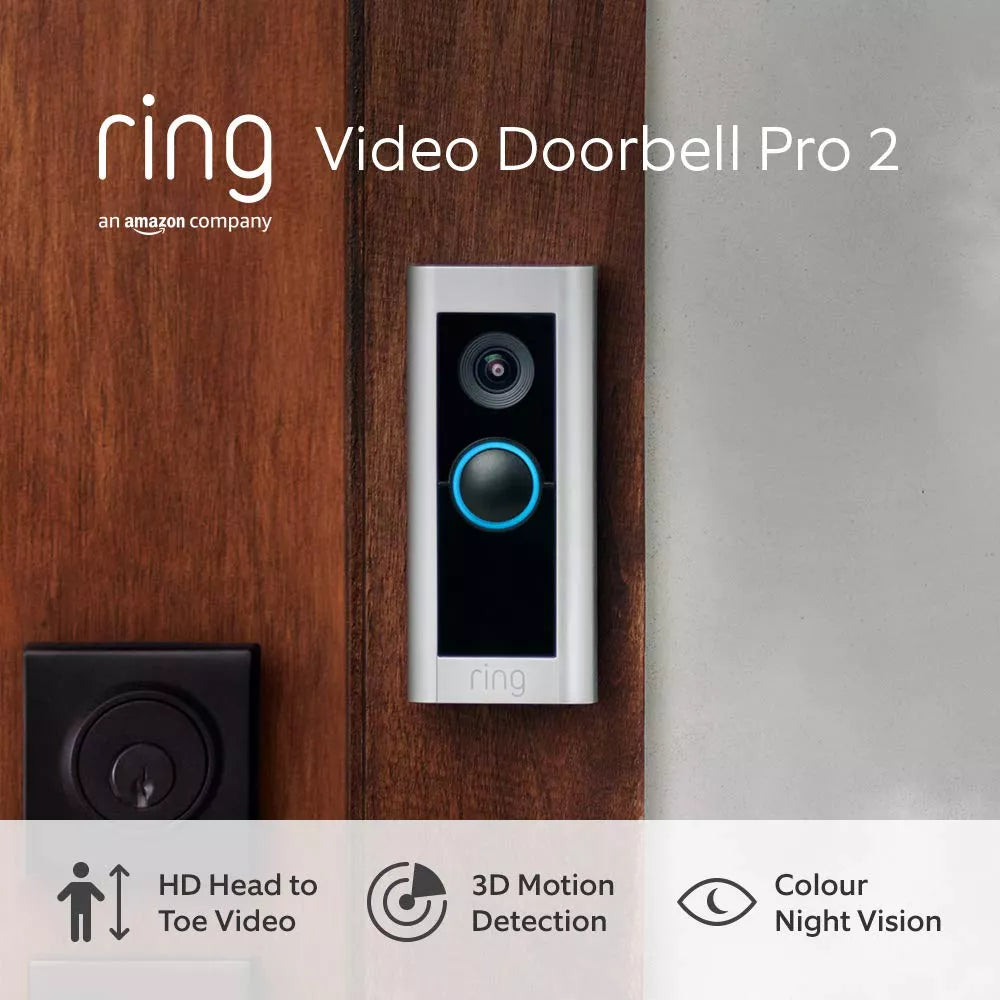 Ring Wired Video Doorbell Pro 2 | 1536p HD | 3D Motion | Bird's Eye View | Hardwired
