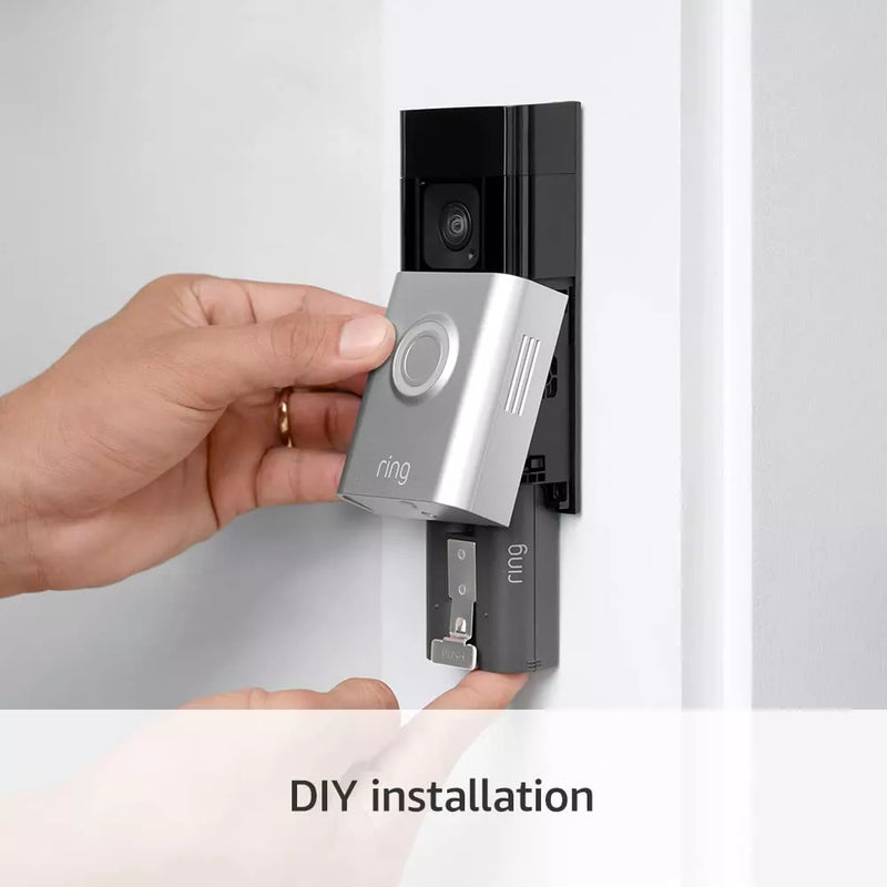 Ring Video Doorbell Plus | Battery Powered | Wireless Video Doorbell Camera | 1536p HD Video, Colour Night Vision, Wi-Fi, DIY