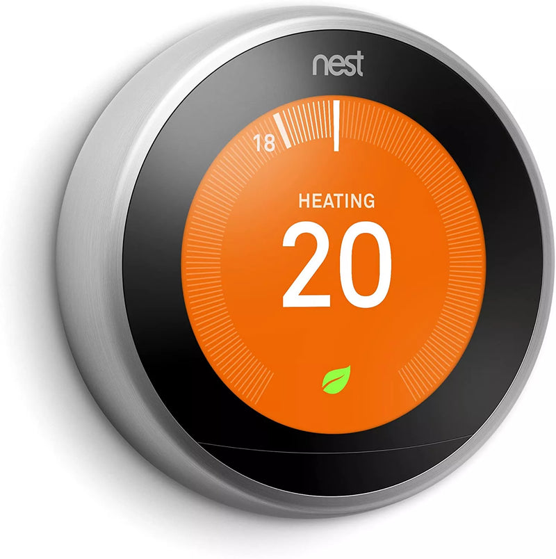 Google Nest Learning Thermostat | 3rd Generation | Smart Heating & Hot Water Controls | Stainless Steel