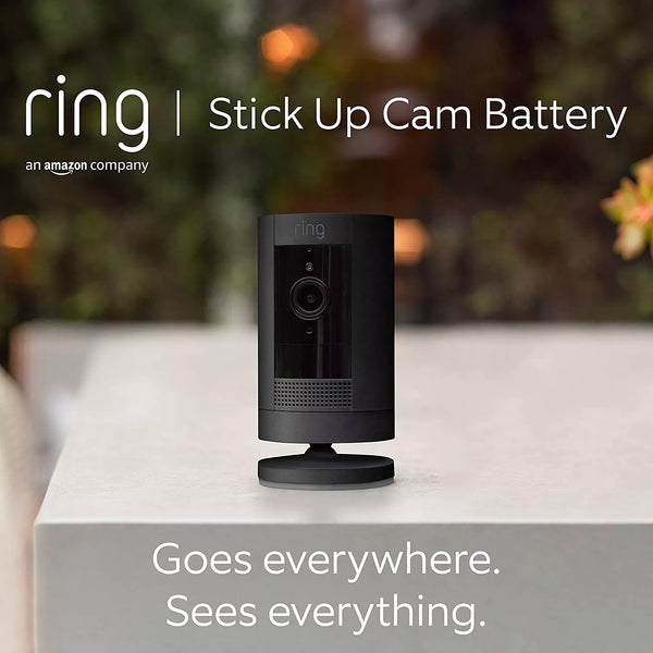 Ring Stick Up Cam - Battery Powered Indoor Outdoor Camera Black 3rd Gen