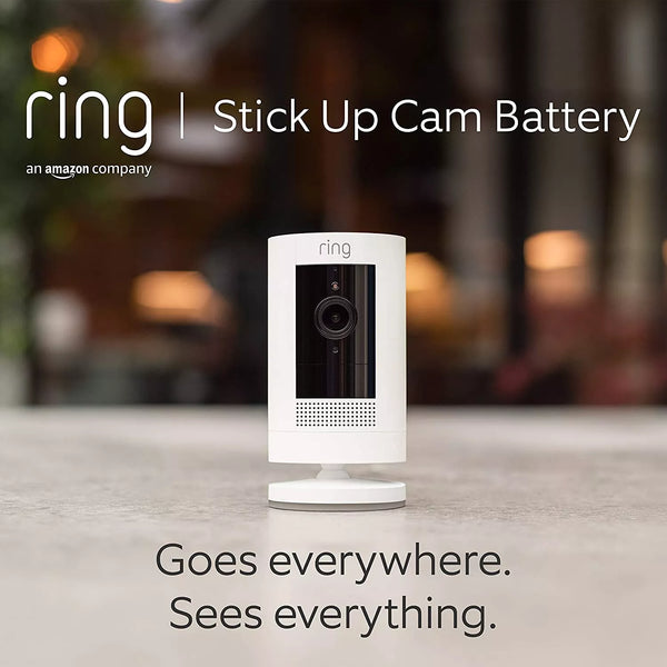 Ring Stick Up Cam - Battery Powered Indoor Outdoor Camera - White