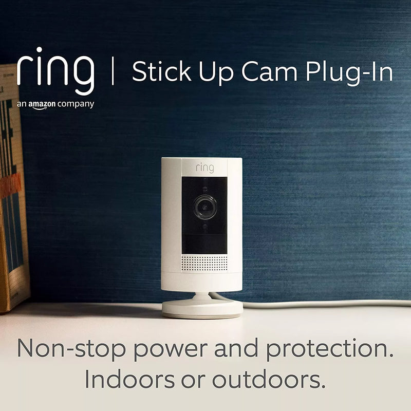 Camera Plugged In Ring Outdoor Camera Plug-In (Stick Up Cam) | 1080p HD | Motion Detection